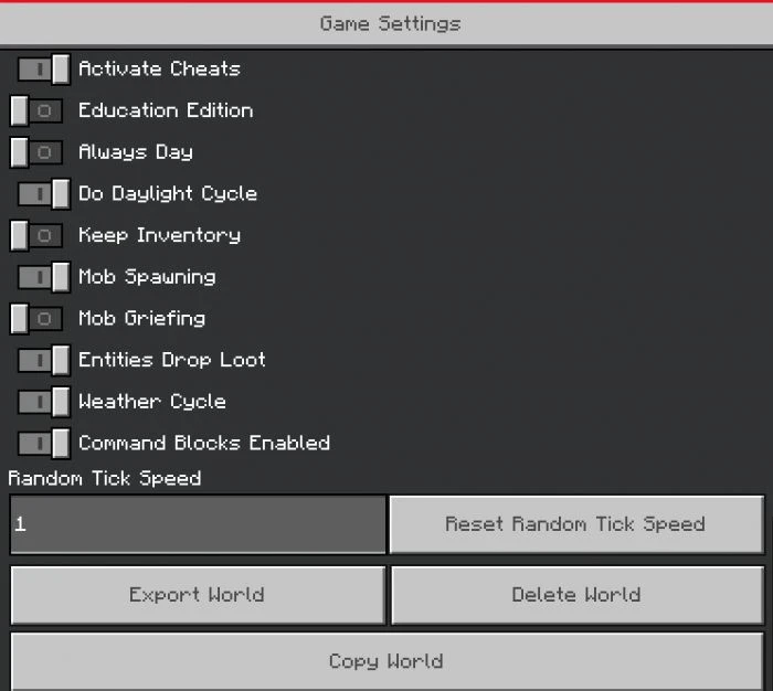 Visible Realm Settings and Bonus Options Pack (26.x, 1.21) – MCPE/Bedrock — screenshot 5