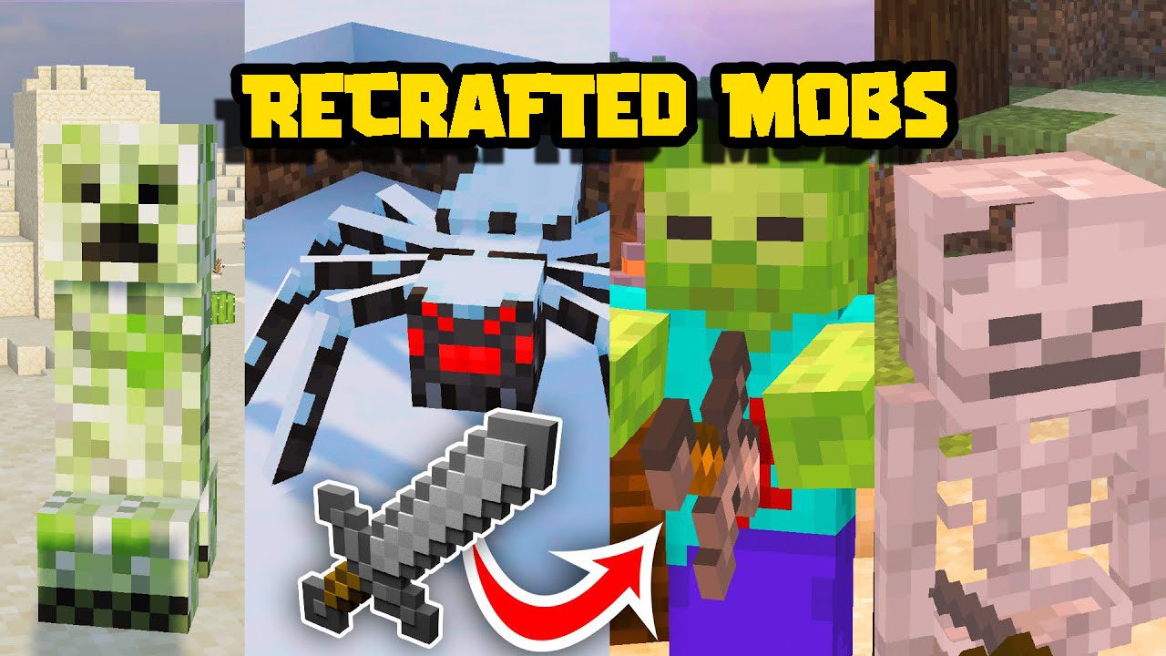 ReCrafted Mobs Texture Pack (1.19) – MCPE/Bedrock