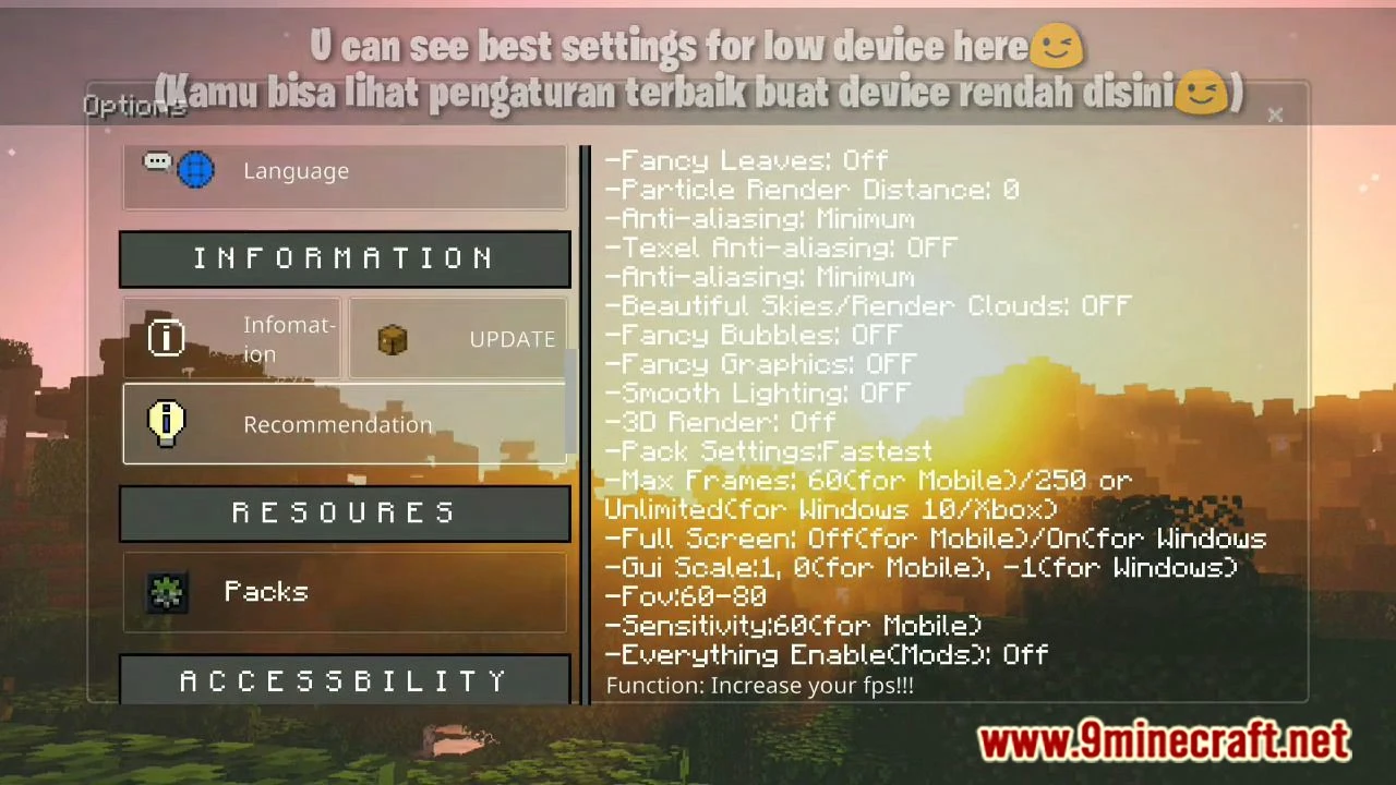 OptiFine BE V14.7 (1.19, 1.18) – Max Optimization, Low Texture, Quick Loot — screenshot 5