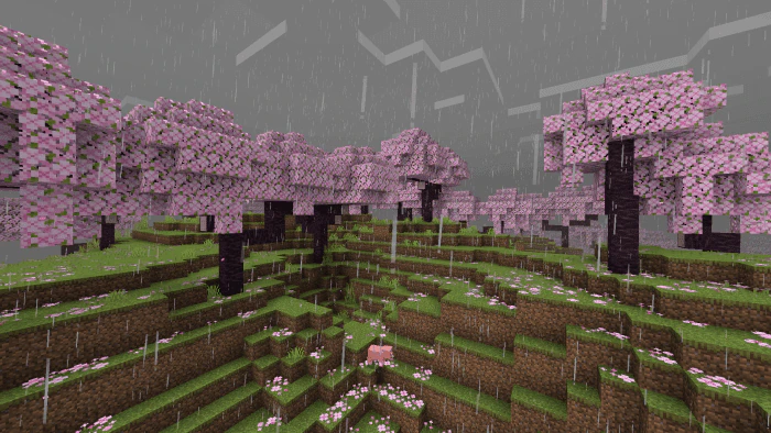 Realistic Rain Texture Pack (1.21, 1.20) – MCPE/Bedrock — screenshot 2