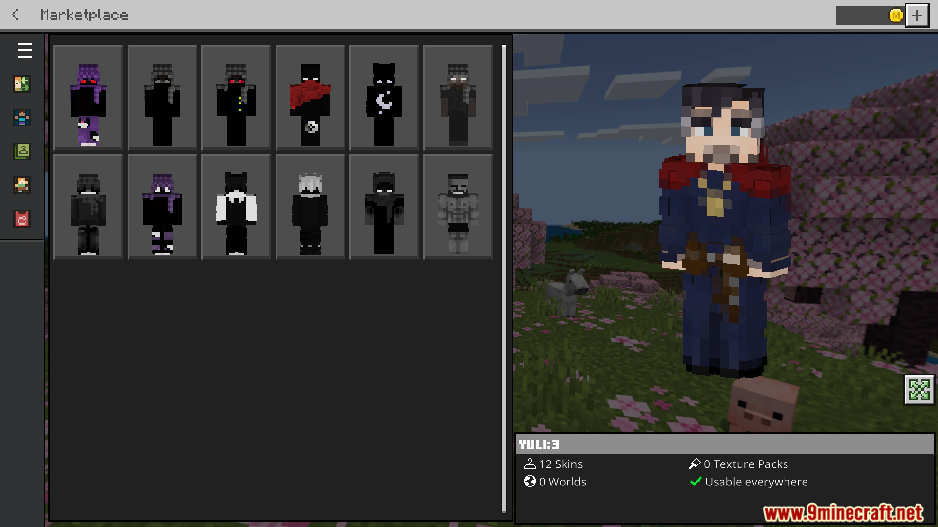 PVP Collections Freestyle Skin Pack (26.x) – Dark Outfits For PVP Combat — screenshot 1