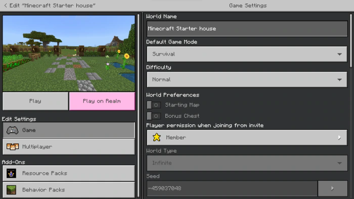 Minecraft Starter House Map (26.x, 1.21) – MCPE/Bedrock — screenshot 6