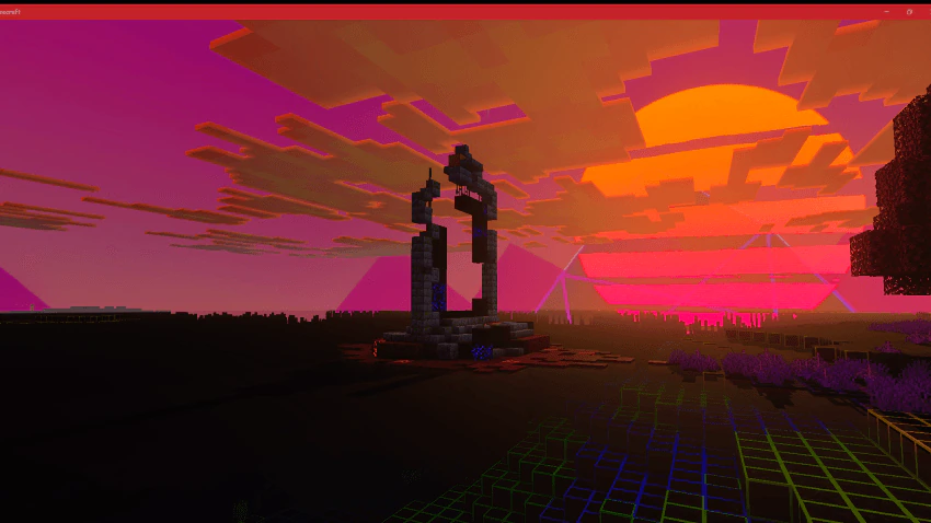 Synthwave Vibe Graphic Shader (1.26+) – MCPE/Bedrock — screenshot 1