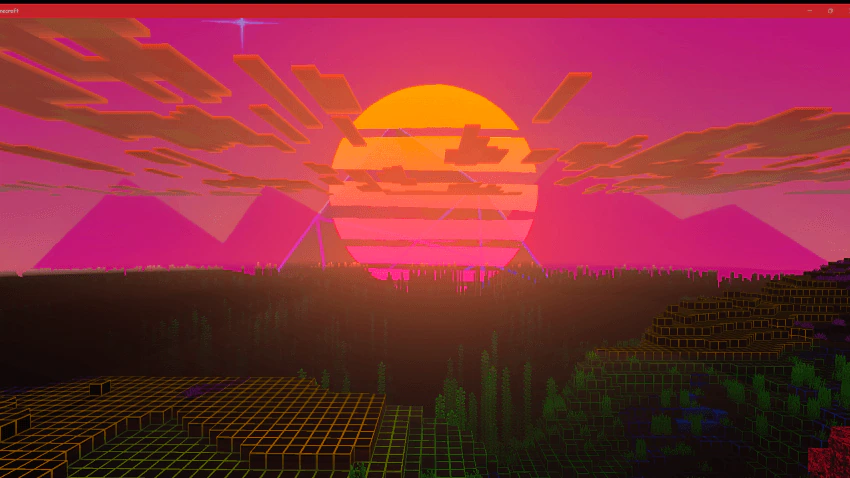 Synthwave Vibe Graphic Shader (1.26+) – MCPE/Bedrock — screenshot 3