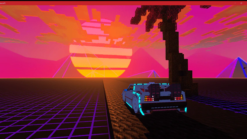 Synthwave Vibe Graphic Shader (1.26+) – MCPE/Bedrock — screenshot 5