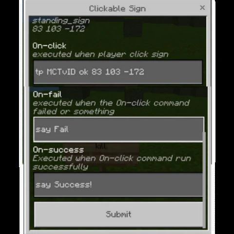 Clickable Sign Addon (1.19, 1.18) – MCPE/Bedrock Mod — screenshot 3