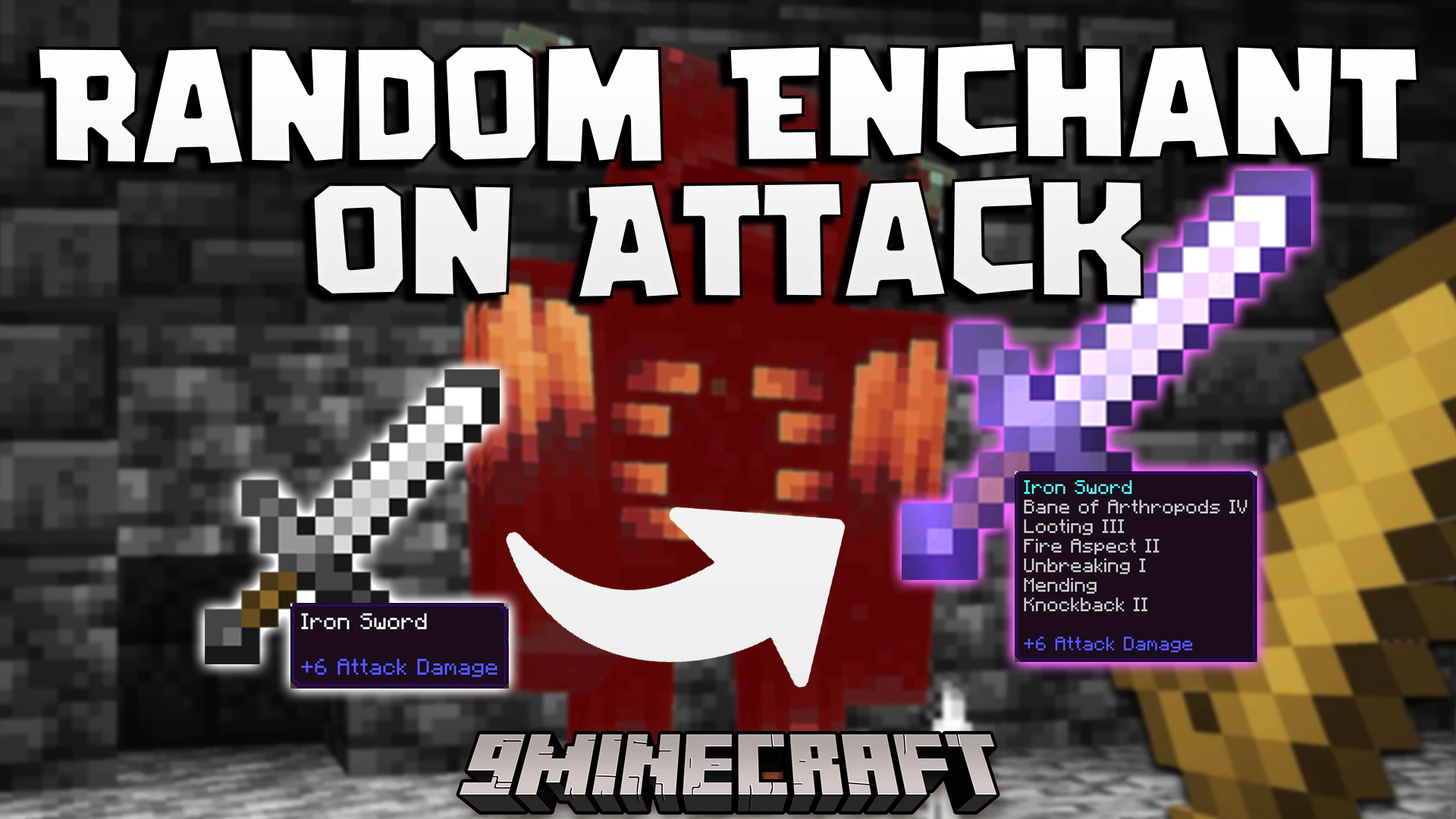 Random Enchant On Attack Addon (26.x, 1.21) – Get Random Enchantments From Attacking Mobs