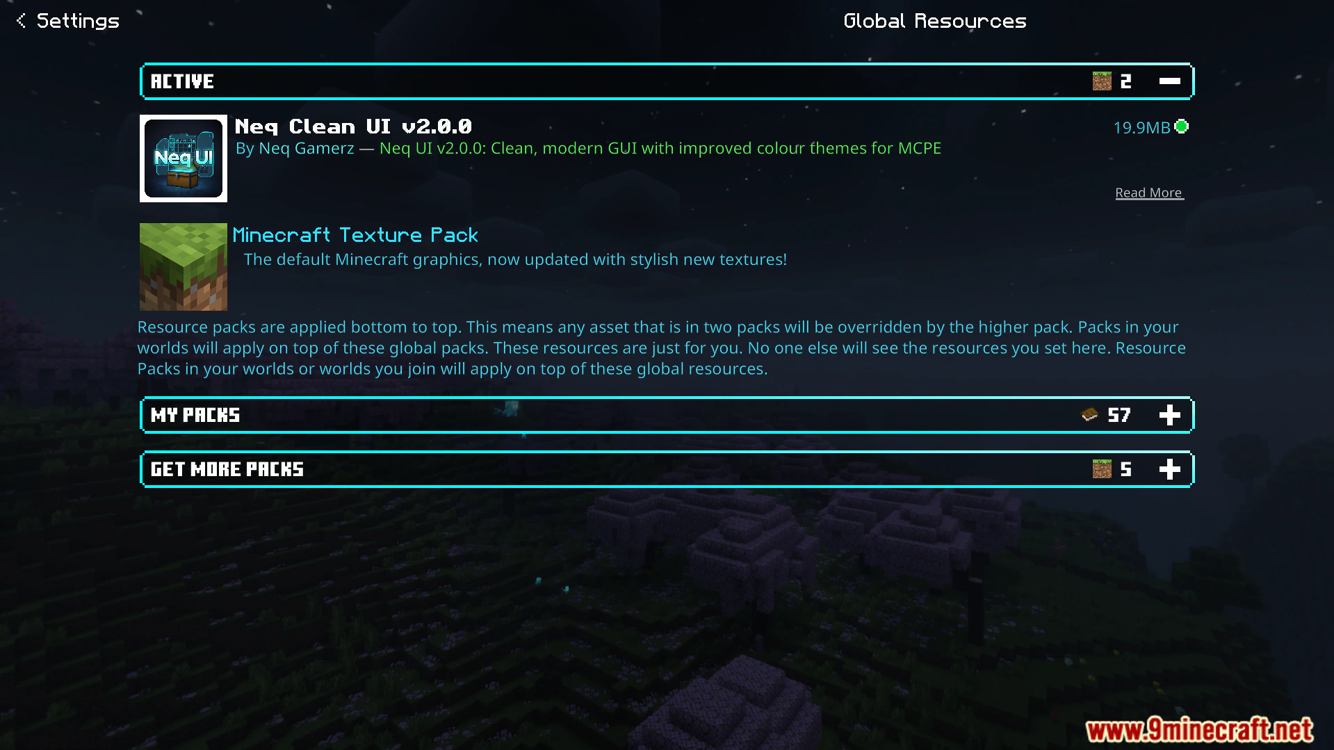 Neqs Clean UI Texture Pack (26.x, 1.21) – Modern Interface Design For Bedrock — screenshot 7