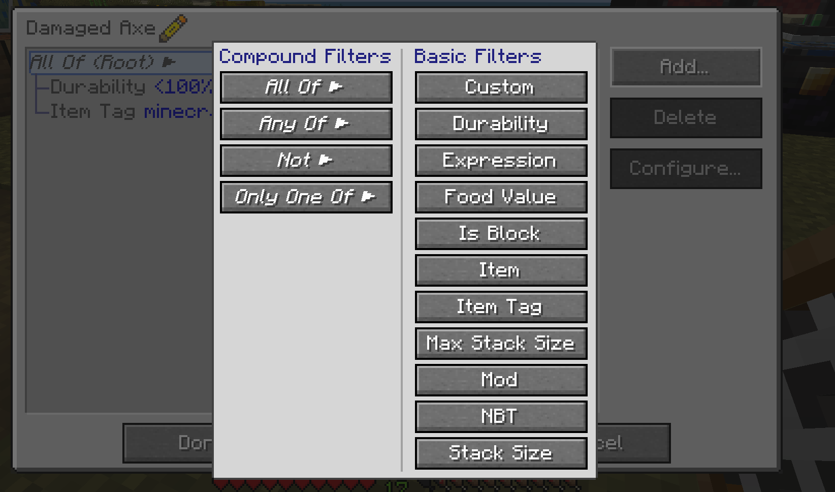 FTB Filter System — screenshot 1