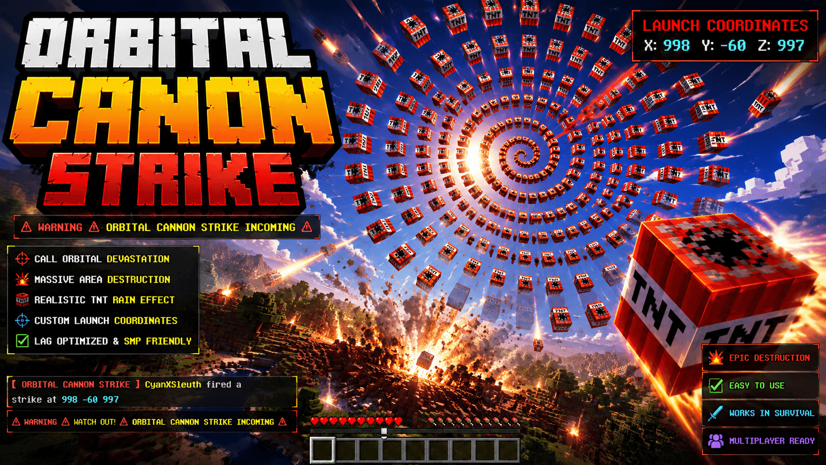 TNT Orbital Canon Strike (NEW) — Minecraft Bedrock