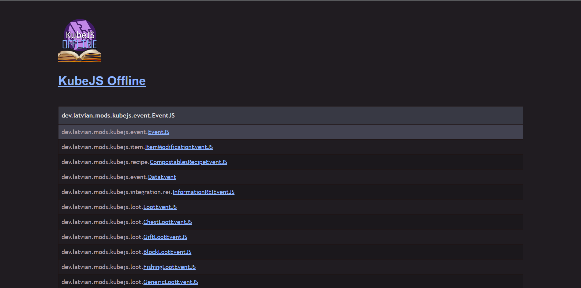 KubeJS Offline Documentation — screenshot 3