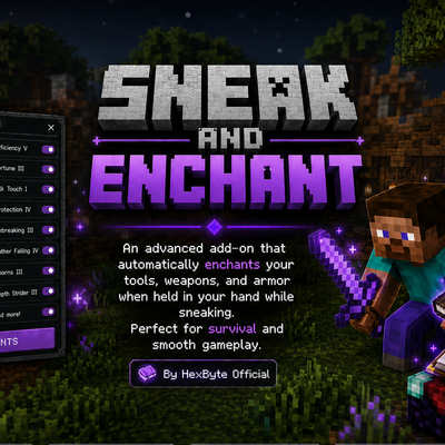 Sneak&Enchant 2.0.2(Achievement Friendly): Enchant Your Items Instantly While Sneaking!