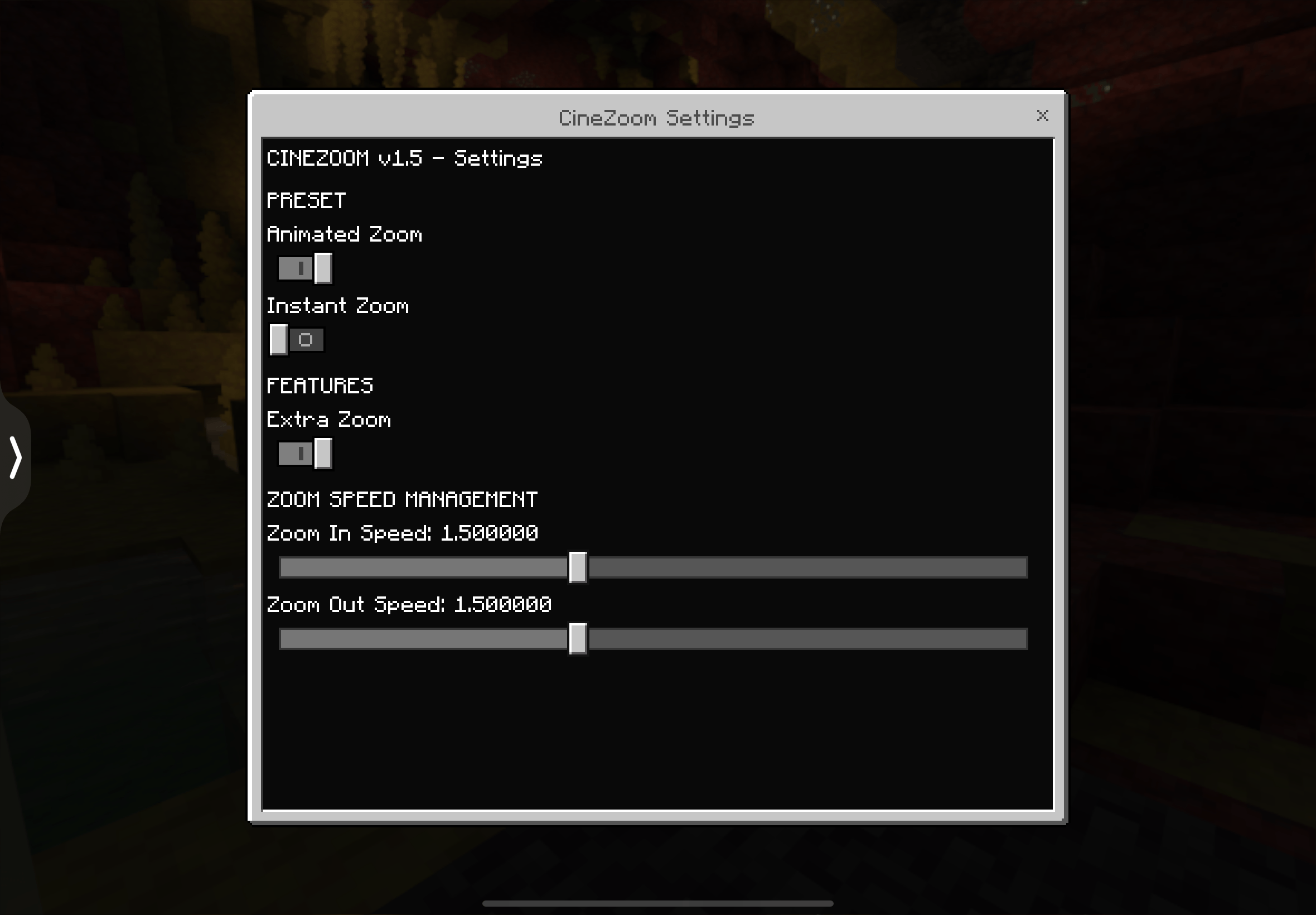 CineZoom v1.5 [zooming like an optifine!] — screenshot 2
