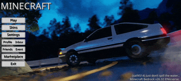Animated AE86 Drift (Initial D) UI — screenshot 1