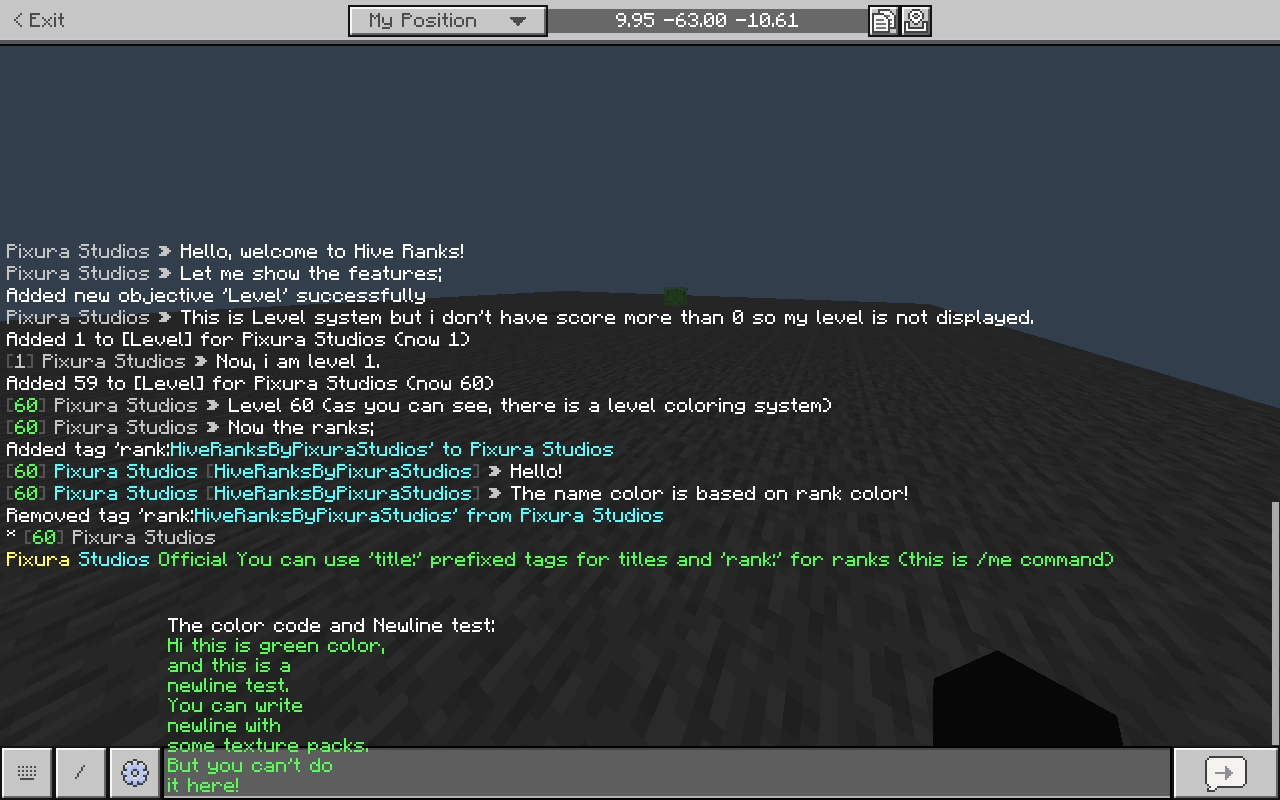Hive Ranks - Custom Chat & NameTags [Command Based] — screenshot 1