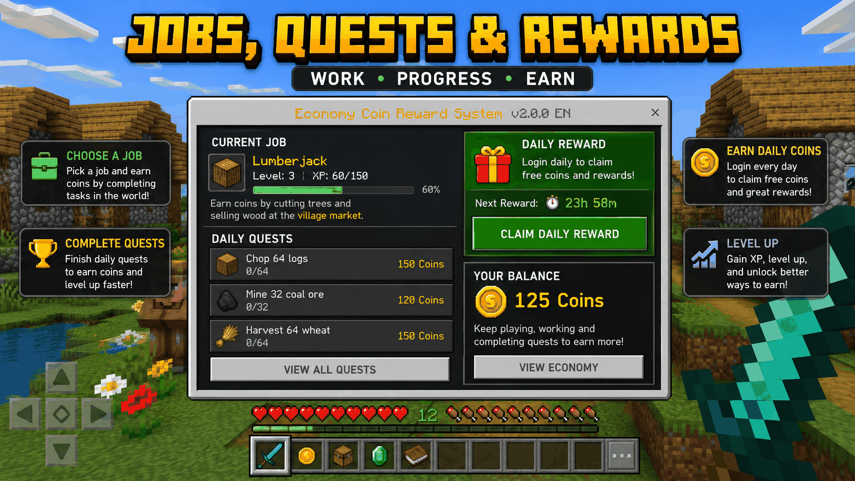 Economy Coin Reward System — screenshot 2