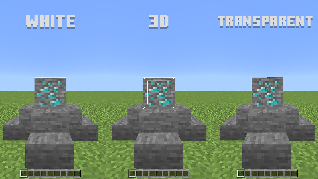 PandaMine's White + 3D + Transparent Block Outline Selection — screenshot 2