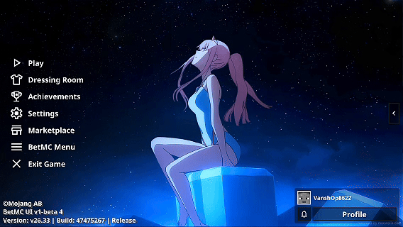 Animated Menu: Zero Two UI | Anime Girl UI — screenshot 1