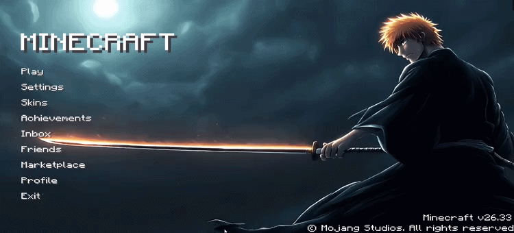 Animated Menu: Ichigoo Kurosaki Blazing Katana Bleach — screenshot 1