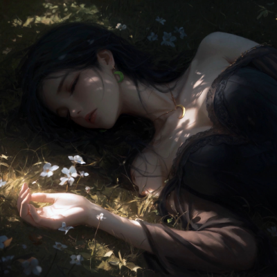 Animated Menu: Sleeping Among Flowers