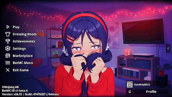 Animated Menu: Mita Shy UI | Anime Girl UI — screenshot 1