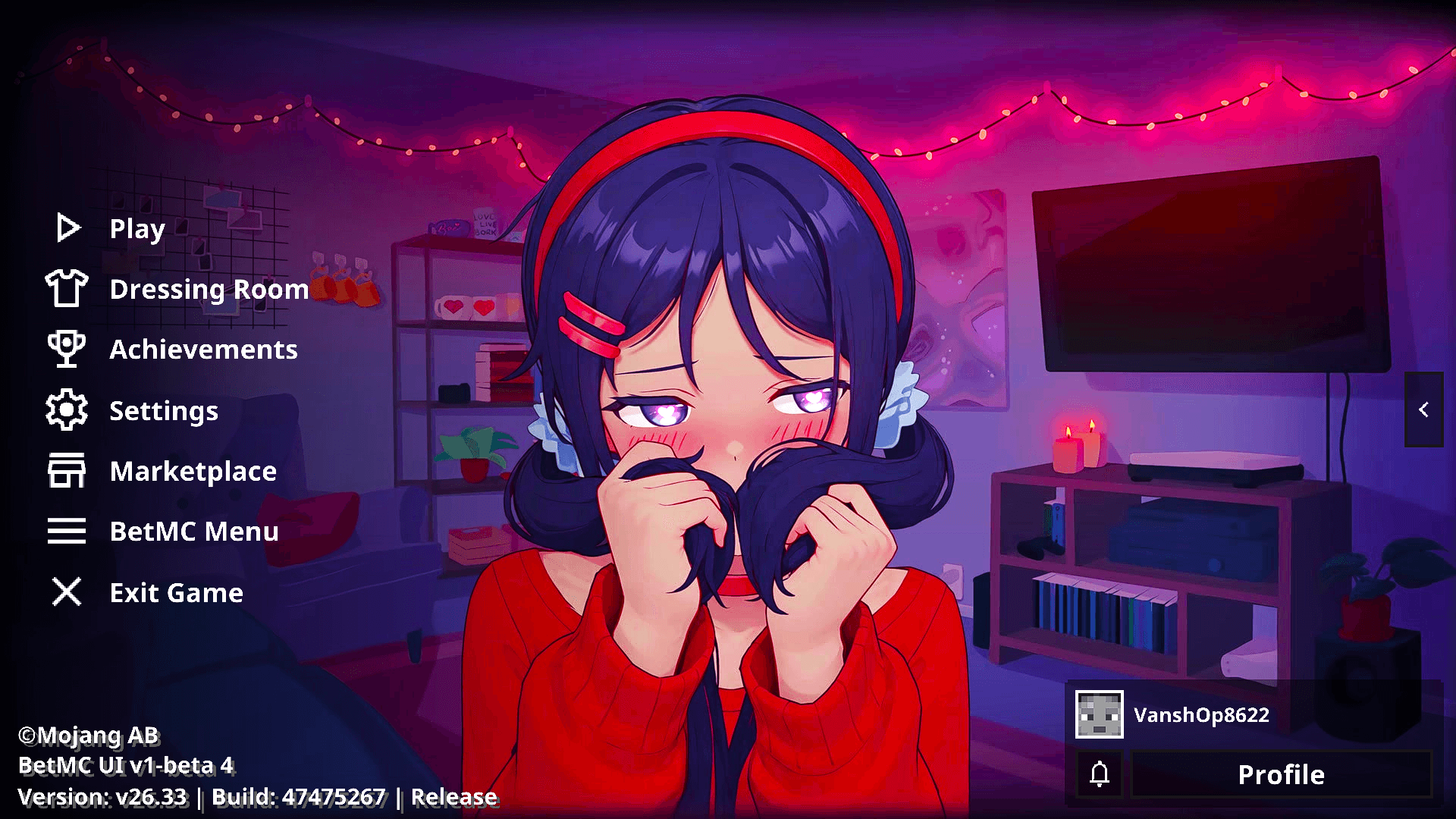 Animated Menu: Mita Shy UI | Anime Girl UI — screenshot 3