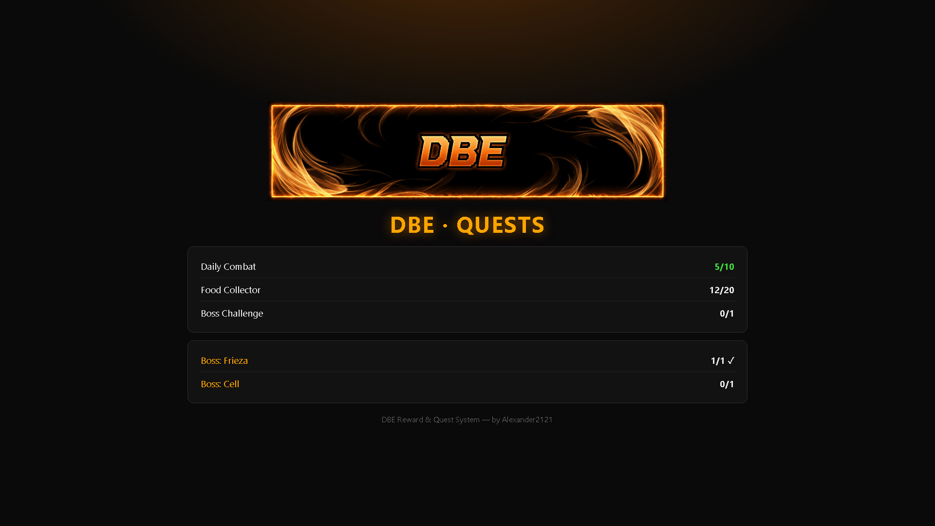 DBE Reward & Quest System — screenshot 3