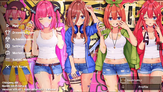 Animated Menu: The Quintessential Quintuplets UI 2 | Anime Girl UI — screenshot 2