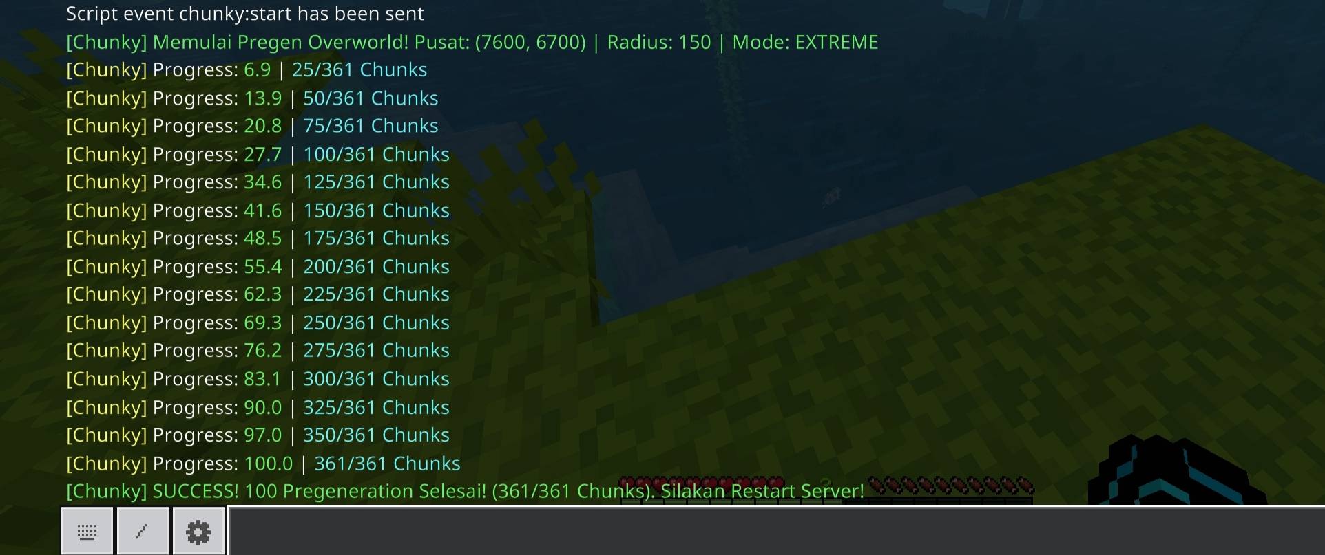 Chunky Pregenerator - World Chunk Pregenerator for BDS & Realms (1.26+) — screenshot 2