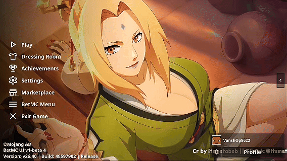 Animated Menu: Tsunade UI | Anime Girl UI — screenshot 2
