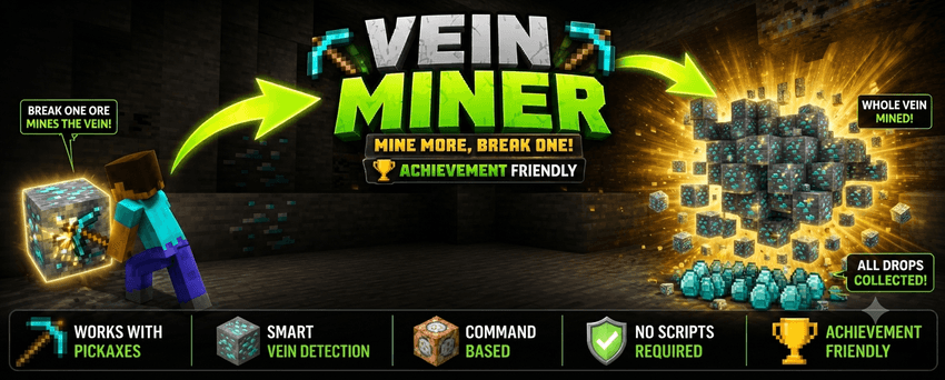 Vein Miner: Achievement-Friendly Ore Miner — screenshot 1