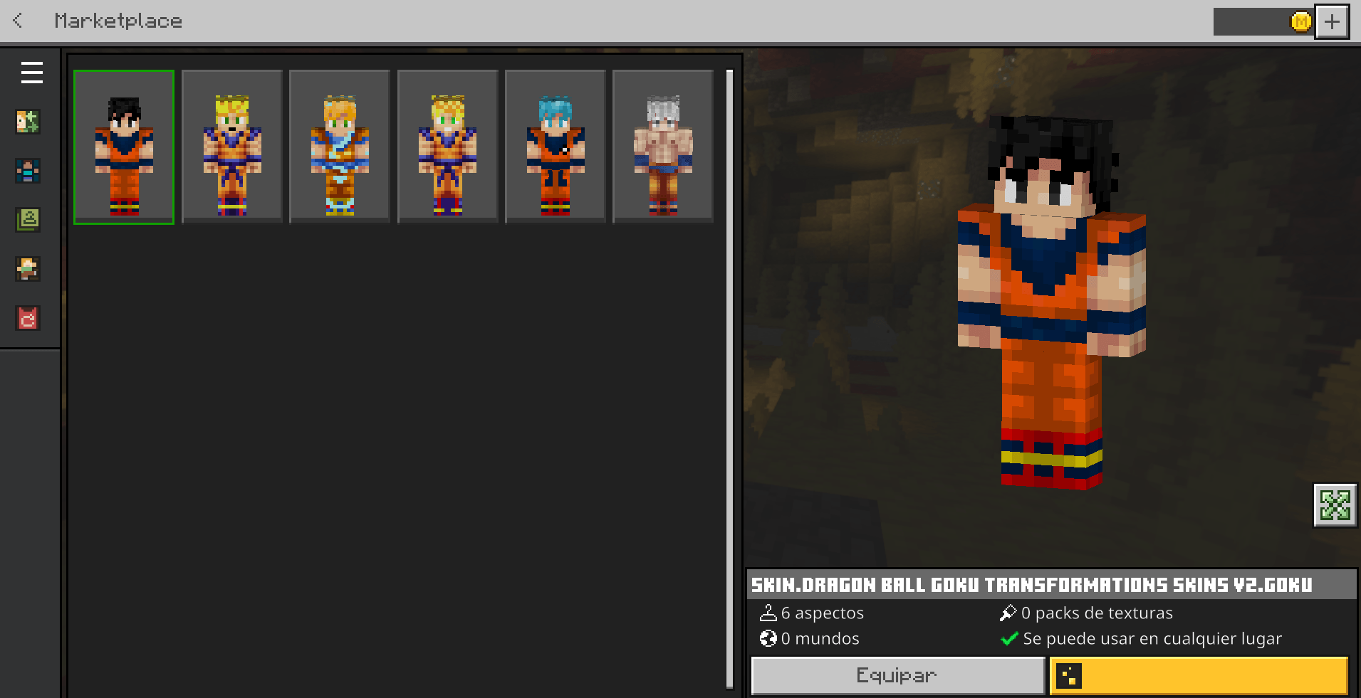 Dragon Ball Goku Transformations Skins — screenshot 2