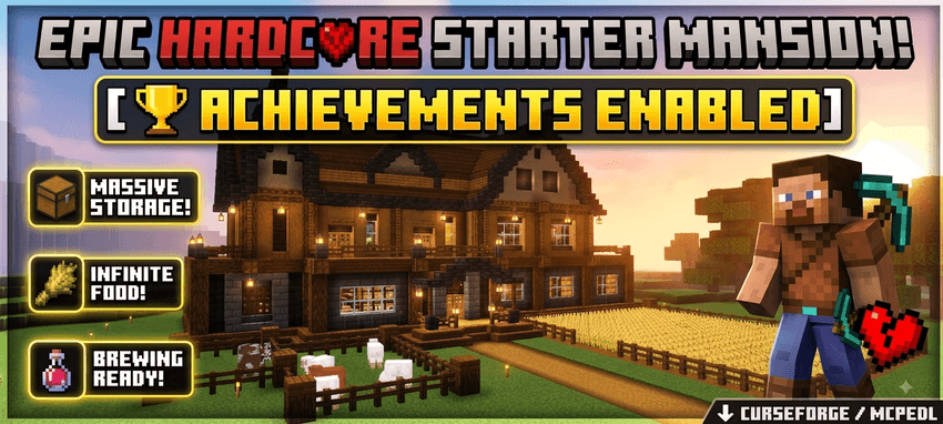 Ultimate Hardcore Survival Starter Mansion [Achievements Enabled] — screenshot 1
