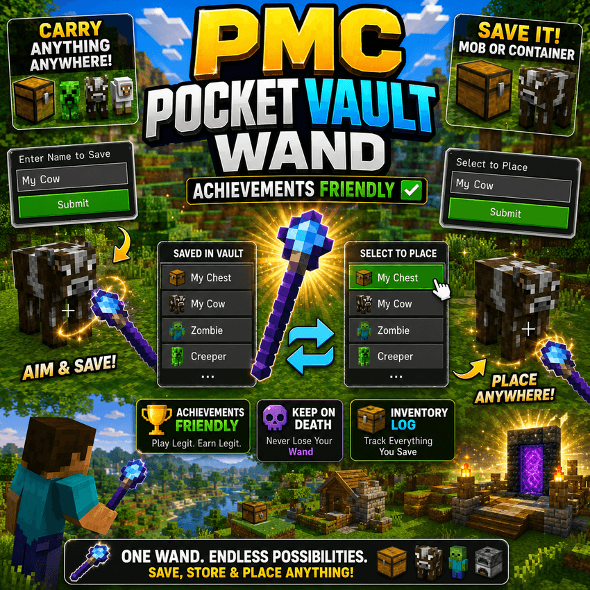 Pocket Vault Wand [Mob & Chest Transporter] (Achievements Friendly) — screenshot 2