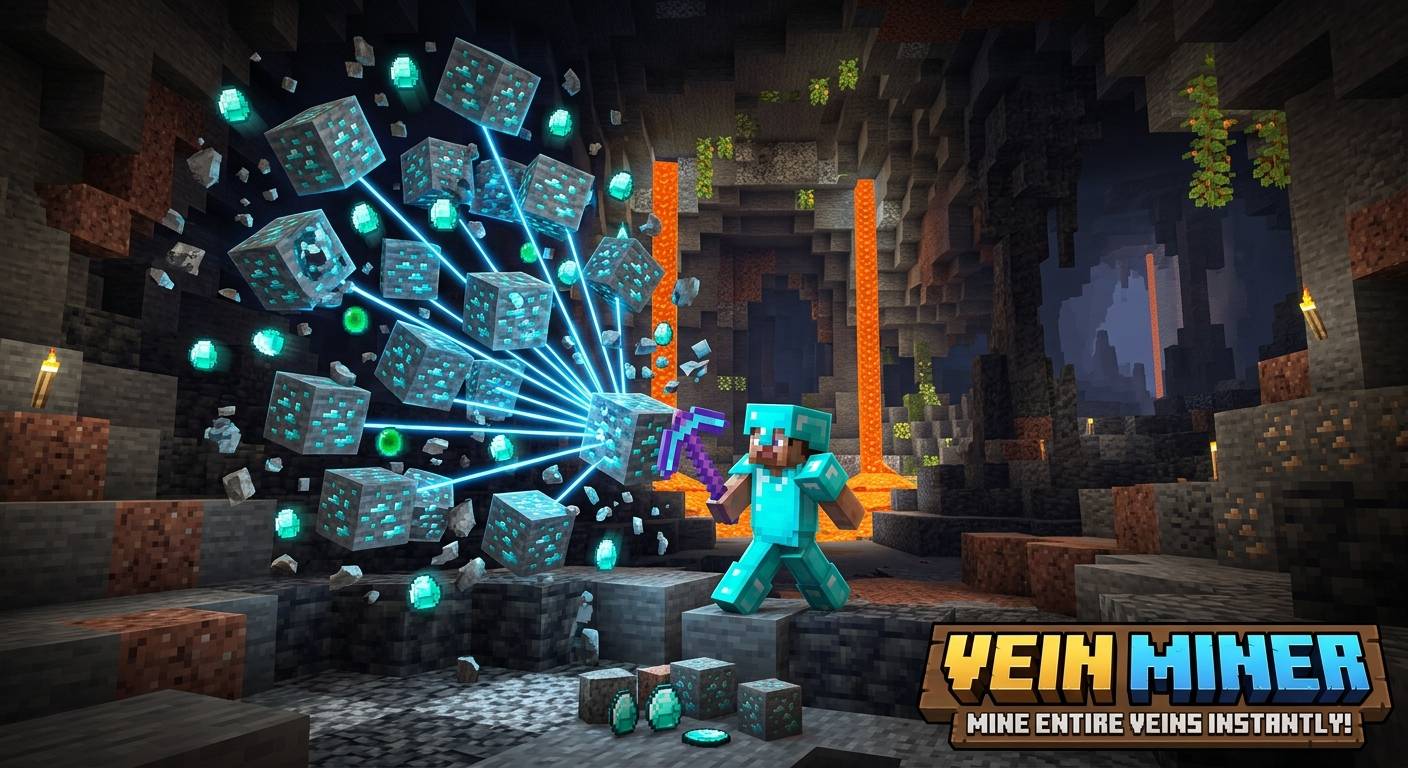 Vein Miner | Achievement Friendly MCPE — screenshot 2