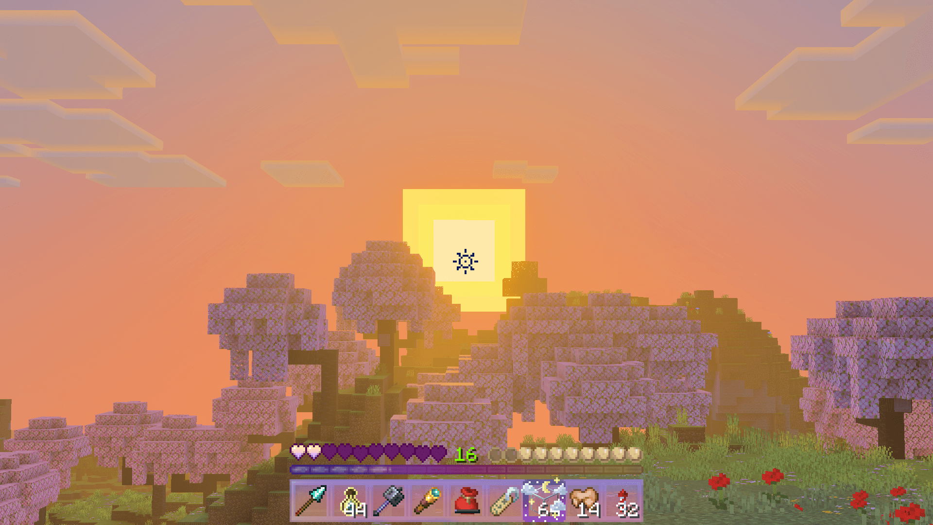 Sunset Hotbar — Minecraft Bedrock Texture Pack Download