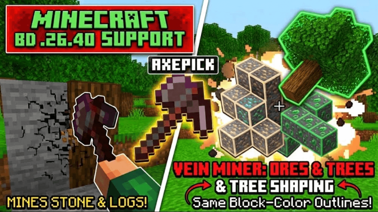 AxePick — Vein Miner & Smart Timber — screenshot 1