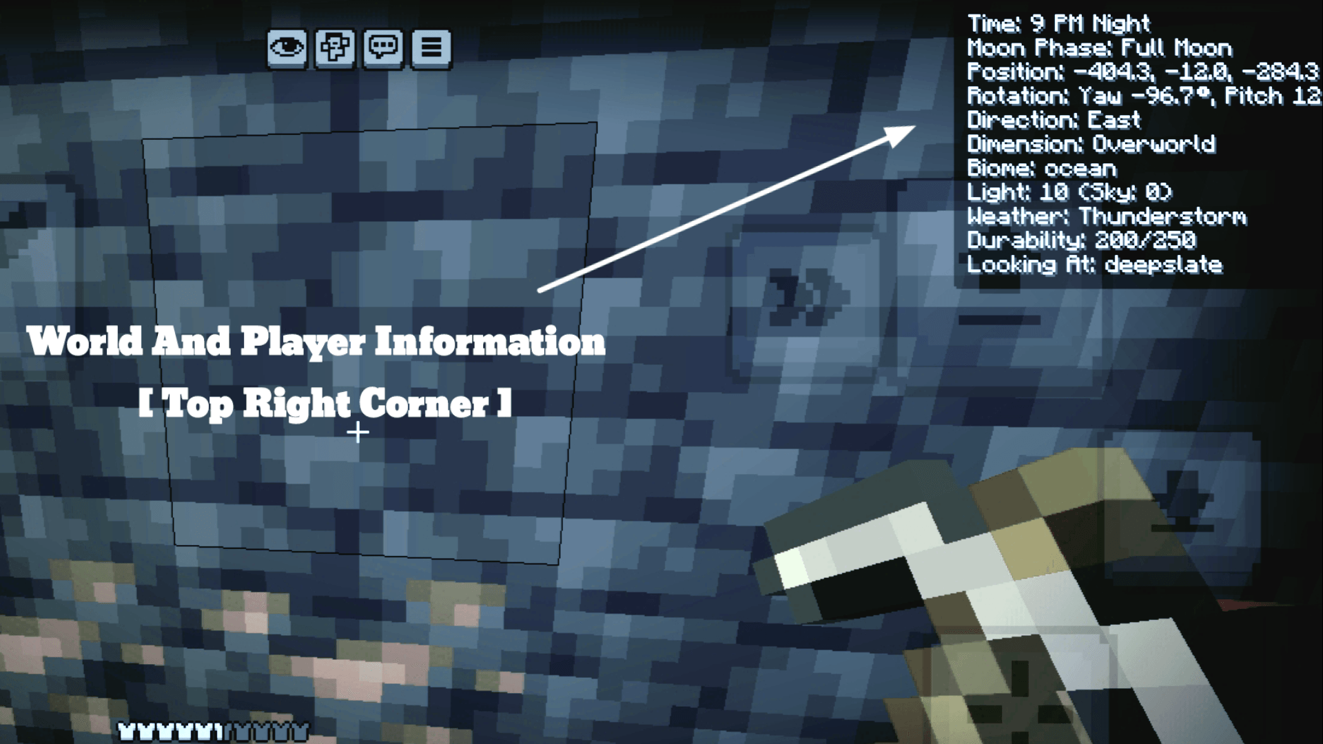 Information Debug Ui Addon Mcpe [ Achivement friendly ] — screenshot 2