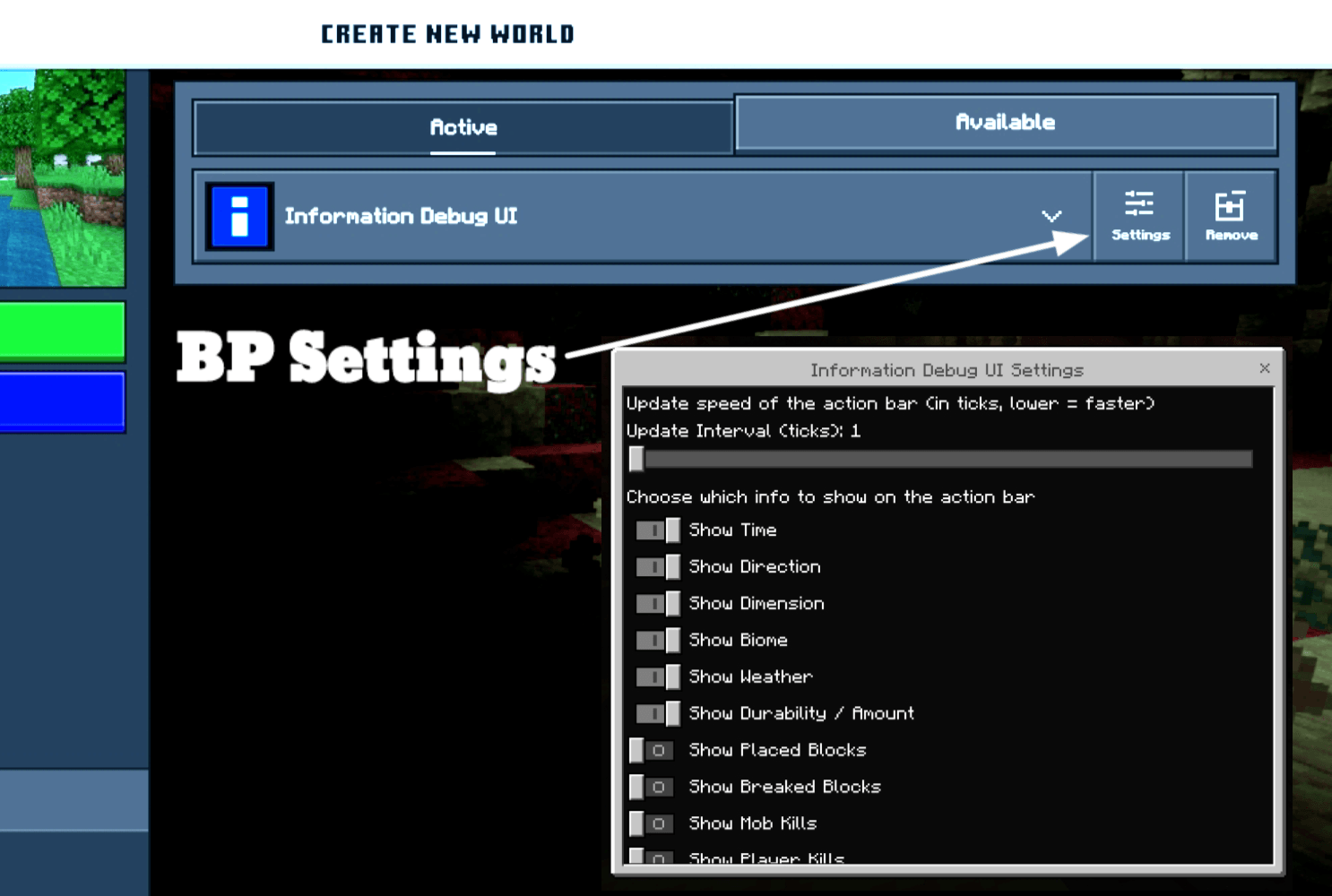 Information Debug Ui Addon Mcpe [ Achivement friendly ] — screenshot 3