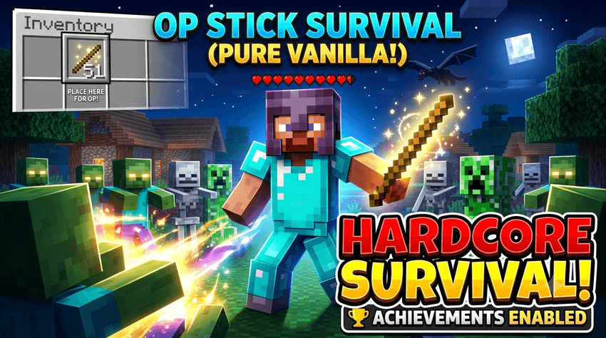 OP Stick Hardcore Survival World [Achievements Enabled] — screenshot 1
