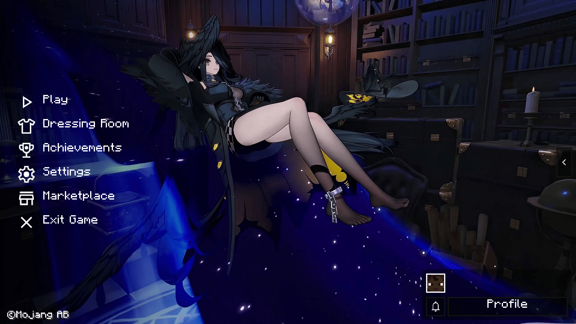 Black Bird Ui | Anime Girl Animated Menu — screenshot 1