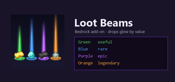 Loot Beams - Rarity Light Beams for Dropped Items — screenshot 1