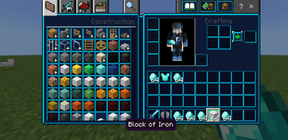Pluz UI+ – Blue Inventory UI, Quick Craft & Quick Loot — screenshot 2