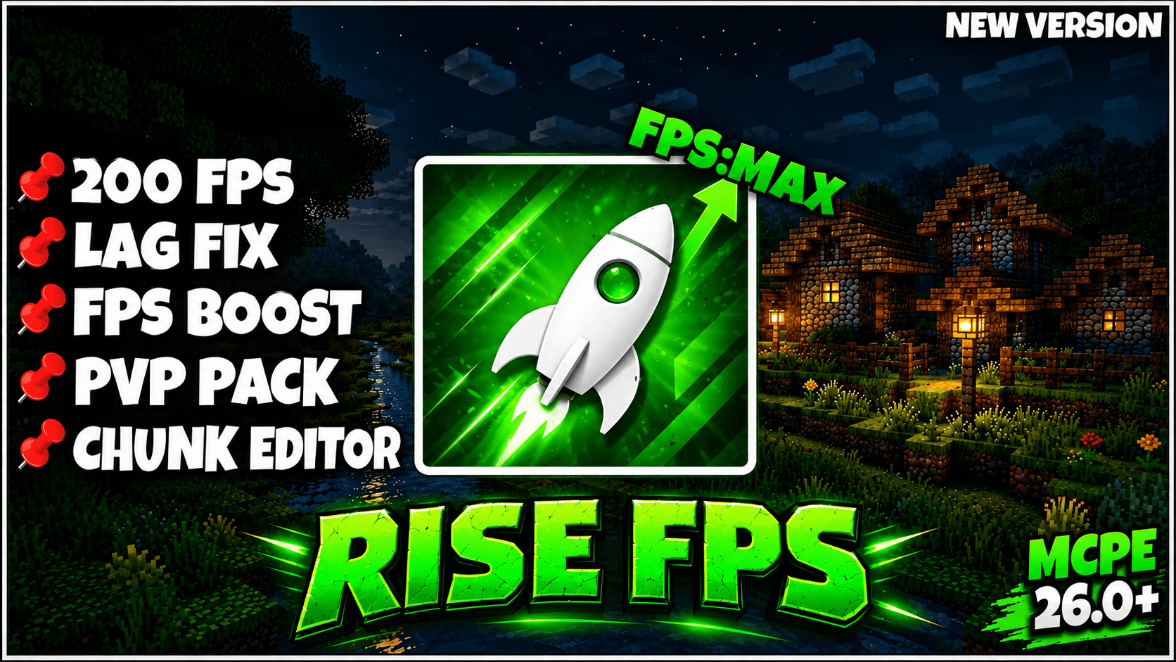 Rise FPS | Render Distance editor | FPS BOOST | FPS Optimizer | Sodium FPS BOOST | Sodium MOD — screenshot 1