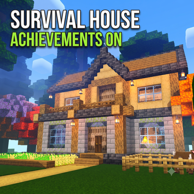 Dark Oak Estate - Survival Starter House [Bedrock 1.26.50+] (Achievements ON)