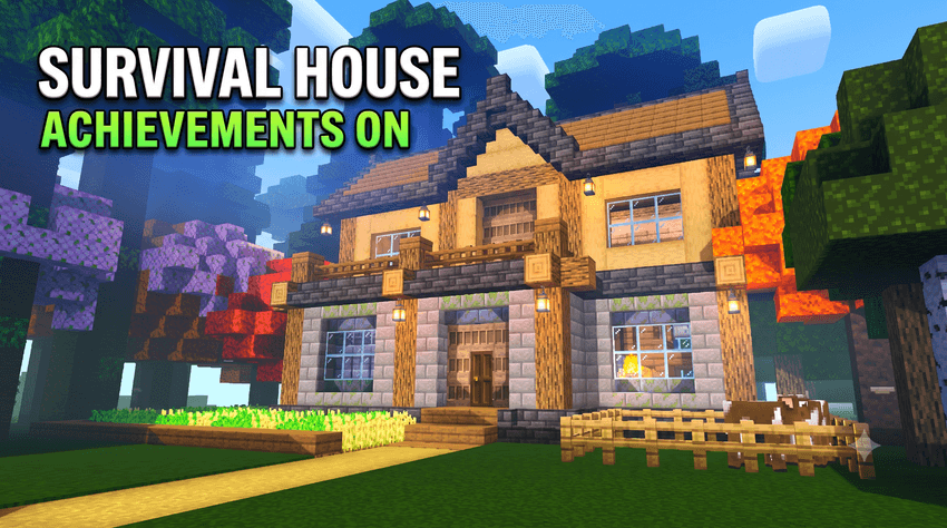 Dark Oak Estate - Survival Starter House [Bedrock 1.26.50+] (Achievements ON) — screenshot 1