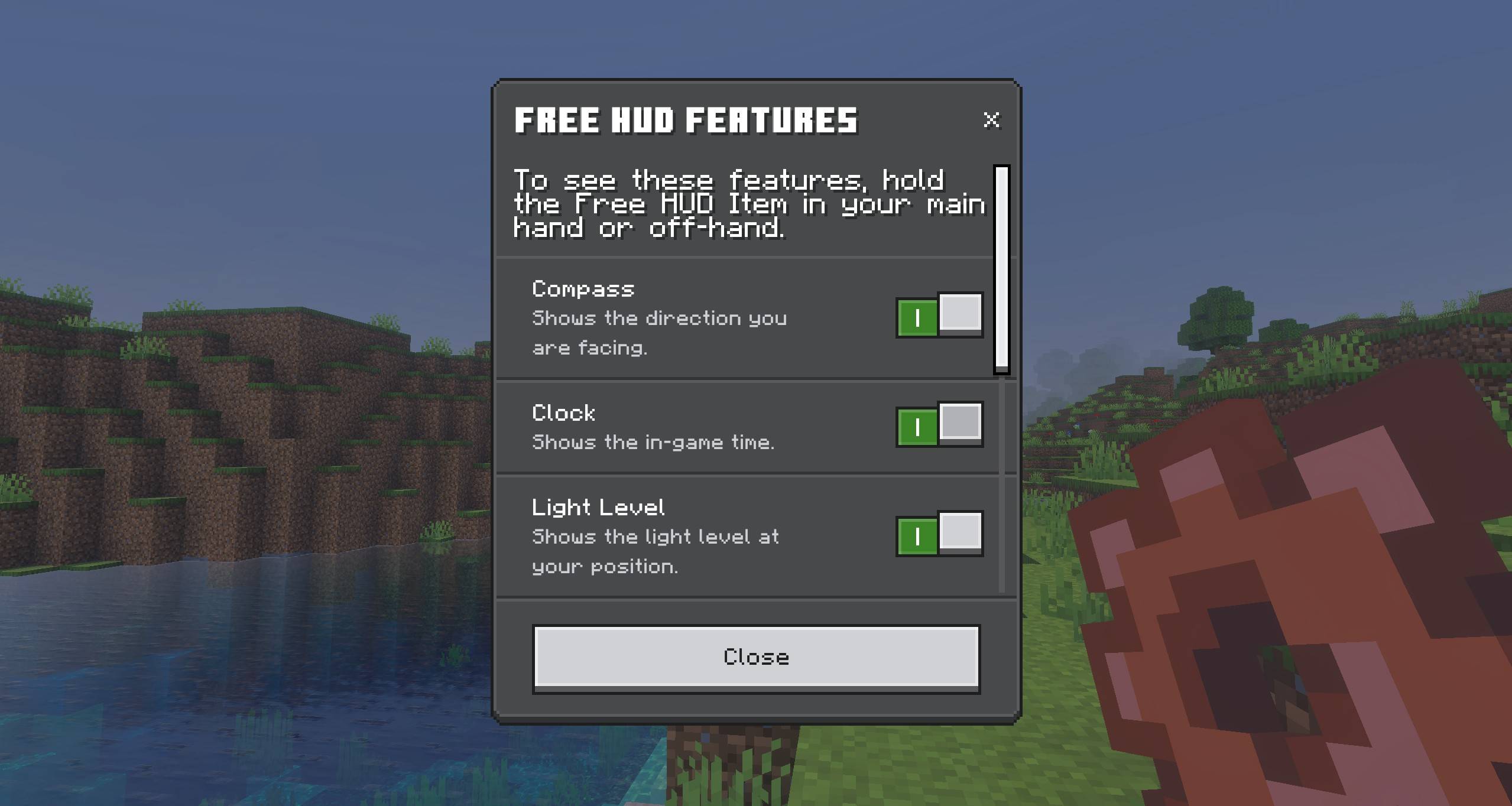 HUD Essentials Free: Compass, Clock, Light Level, Biome and Hitboxes — screenshot 2