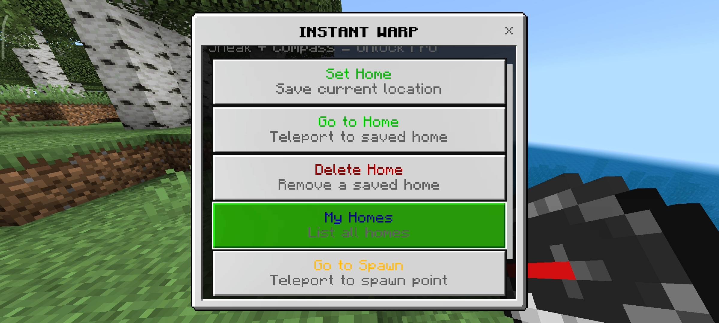 Instant Warp Addon: Homes, Public Warps & Menus — screenshot 3