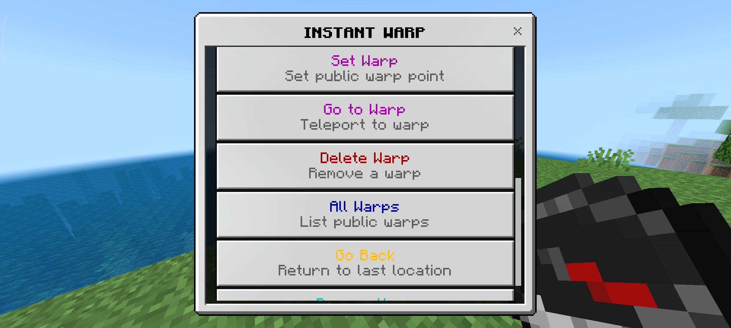 Instant Warp Addon: Homes, Public Warps & Menus — screenshot 4