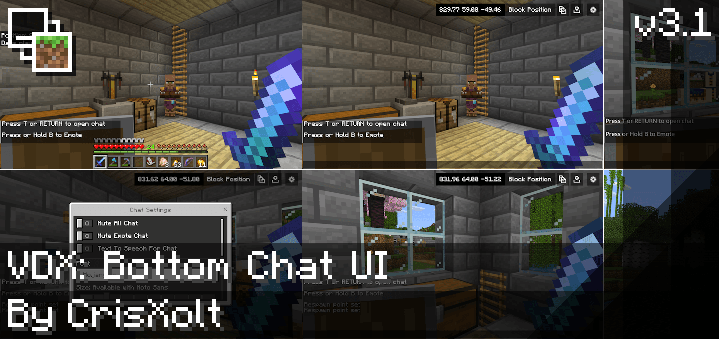 VDX: Legacy Bottom Chat UI v3.2.2 [v1.21.50] — screenshot 1